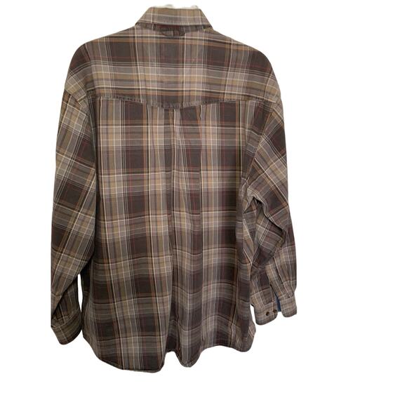 Roper button up shirt plaid browns size xl 100% cotton - Picture 3 of 8